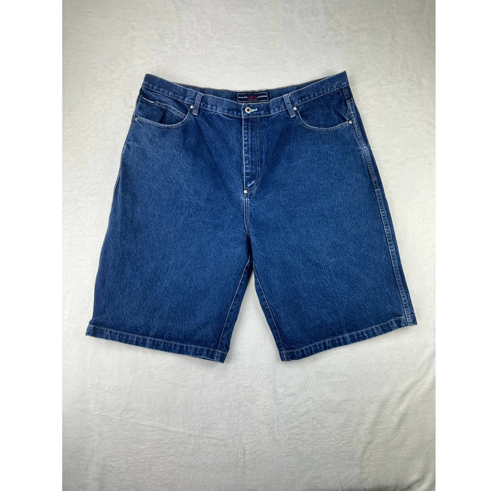 Phat Farm Denim Shorts Mens 42 Blue Baggy Y2K Hip Hop Wide Leg VTG Long Skater‎